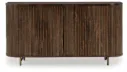 Amickly Mango Wood Accent Cabinet with Fluted Doors