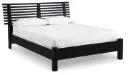 Danziar Matte Black Full Slat Panel Bed