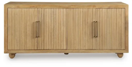 Niam Mango Wood 4-Door Accent Cabinet 7