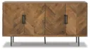 Prattville Light Brown 4-Door Accent Cabinet