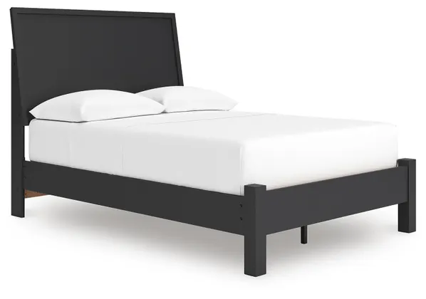 Danziar Matte Black Full Panel Bed