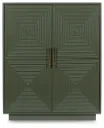Geirwood Dark Green Accent Cabinet with Goldtone Handles