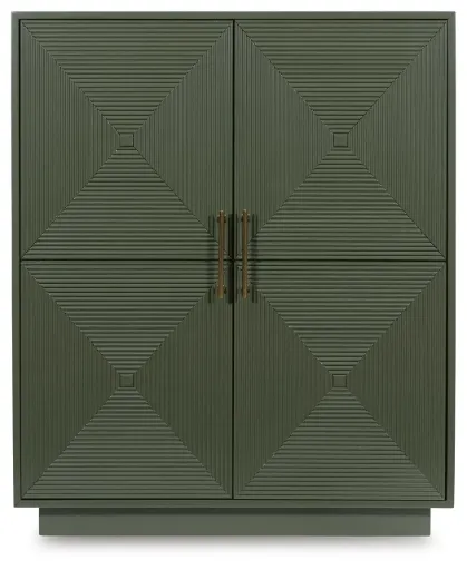 Geirwood Dark Green Accent Cabinet with Goldtone Handles 10