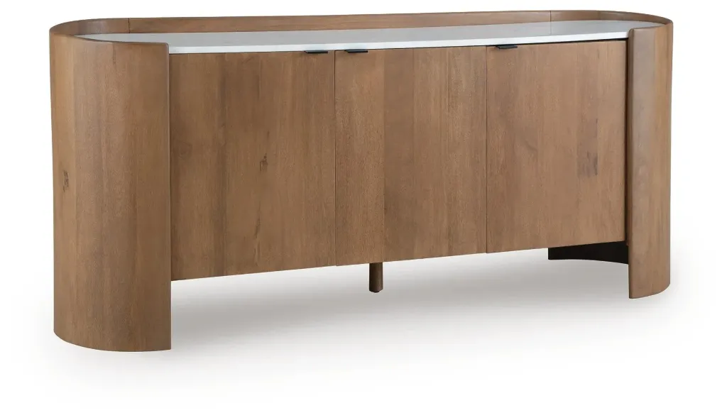 Fitzroy Accent Cabinet with White Marble Top