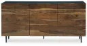 Darrey Mid-Century Fluted 3-Door Accent Cabinet