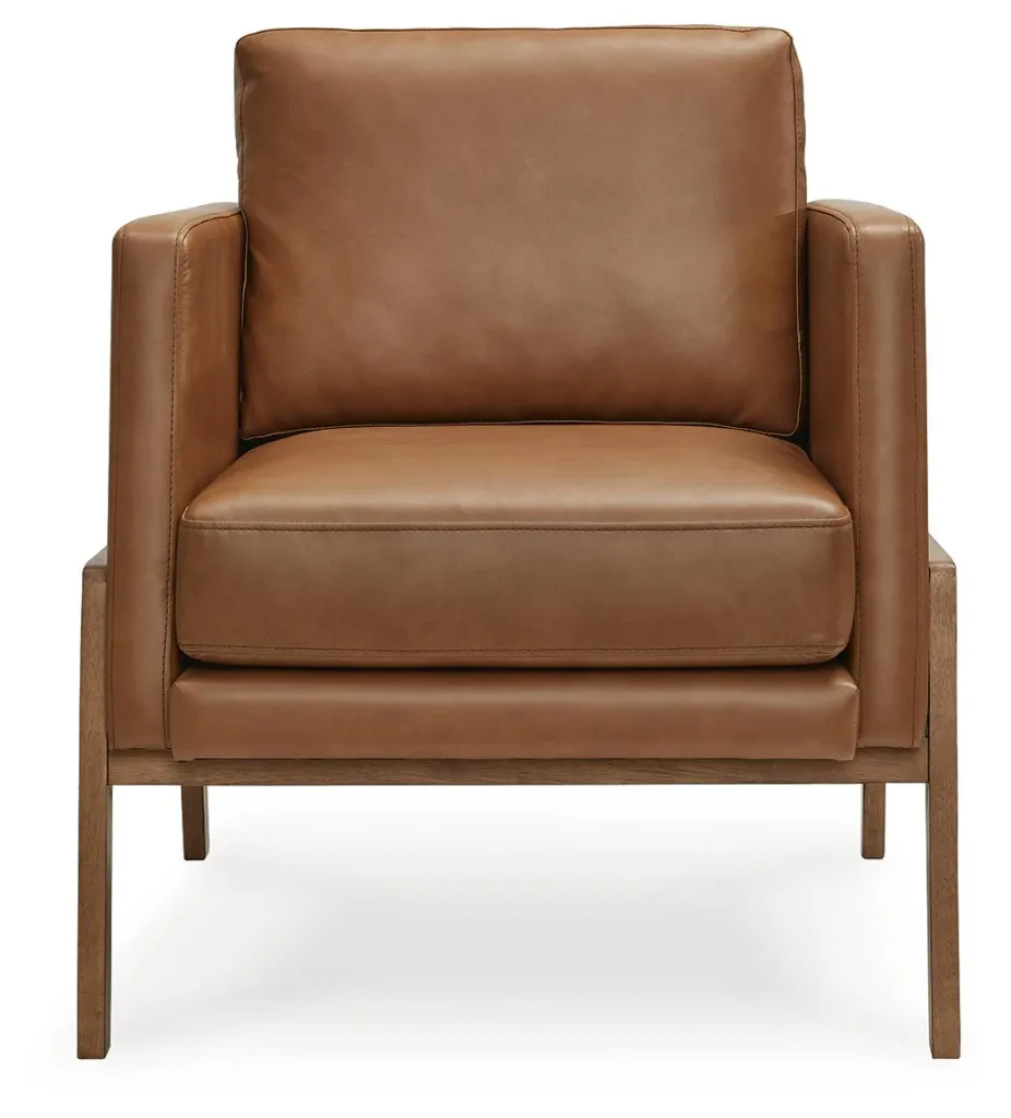 Numund Caramel Faux Leather Accent Chair