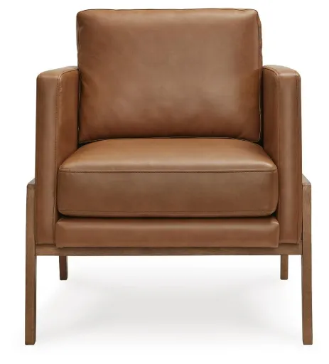 Numund Caramel Leatherette Accent Chair 6