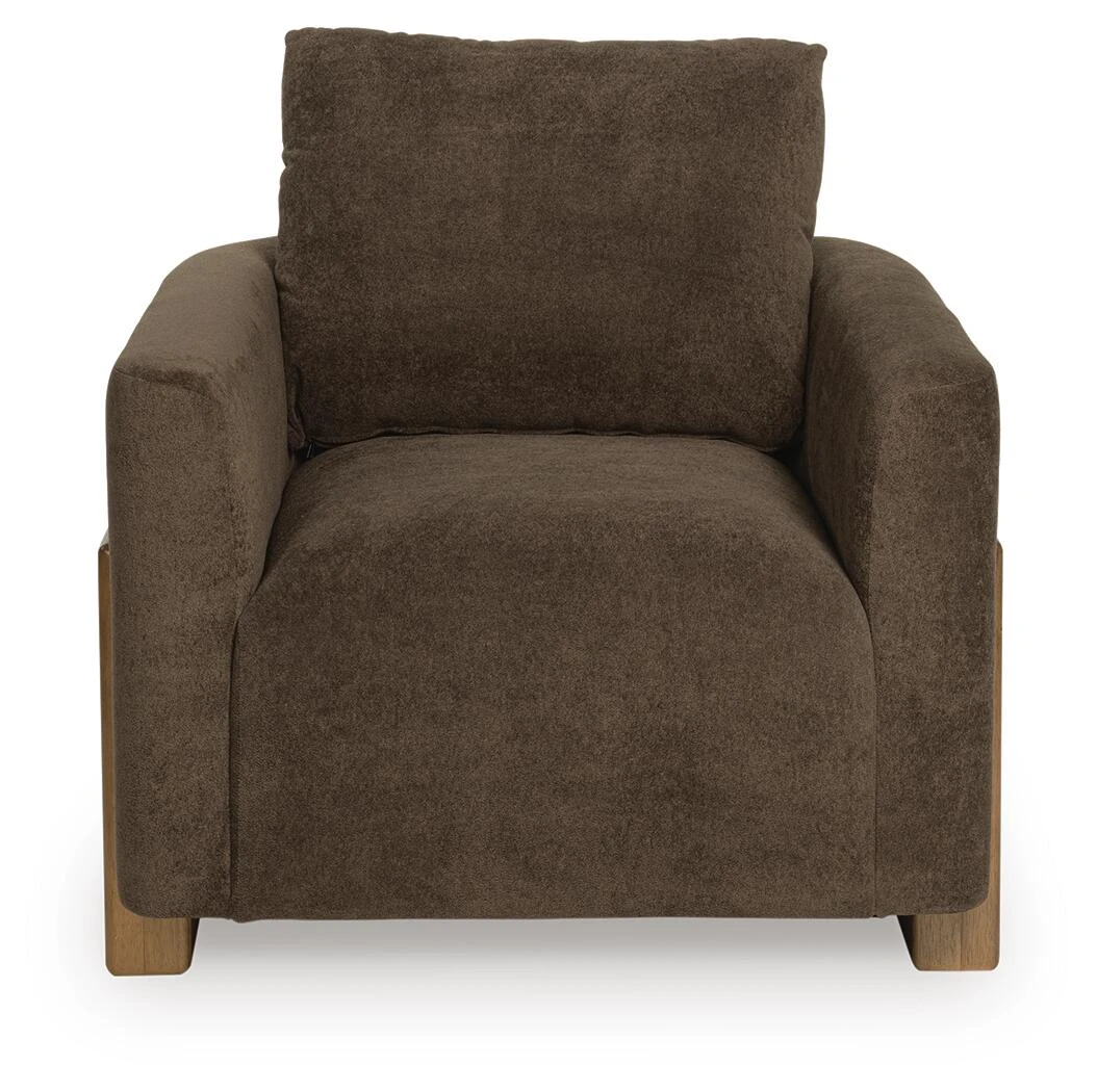Dairlett Chocolate Brown Accent Chair with Solid Wood Legs 6
