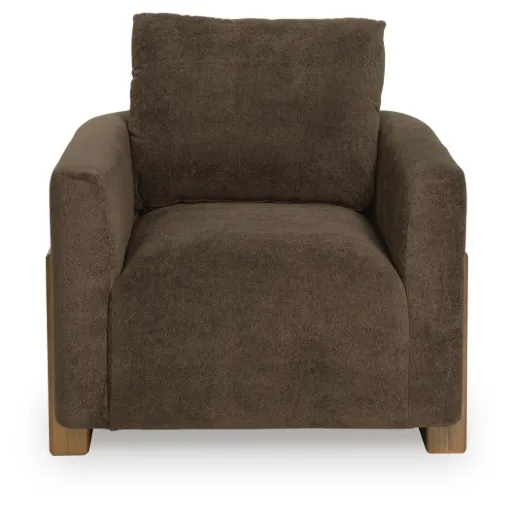 Dairlett Chocolate Brown Accent Chair with Solid Wood Legs 6