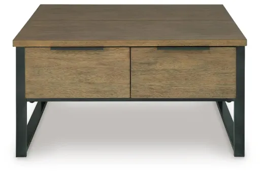 Montia Light Brown Lift-Top Coffee Table with Drawers 2