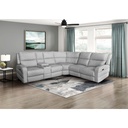 Thorne Light Grey 3-Piece Power Reclining Sectional with Storage Console