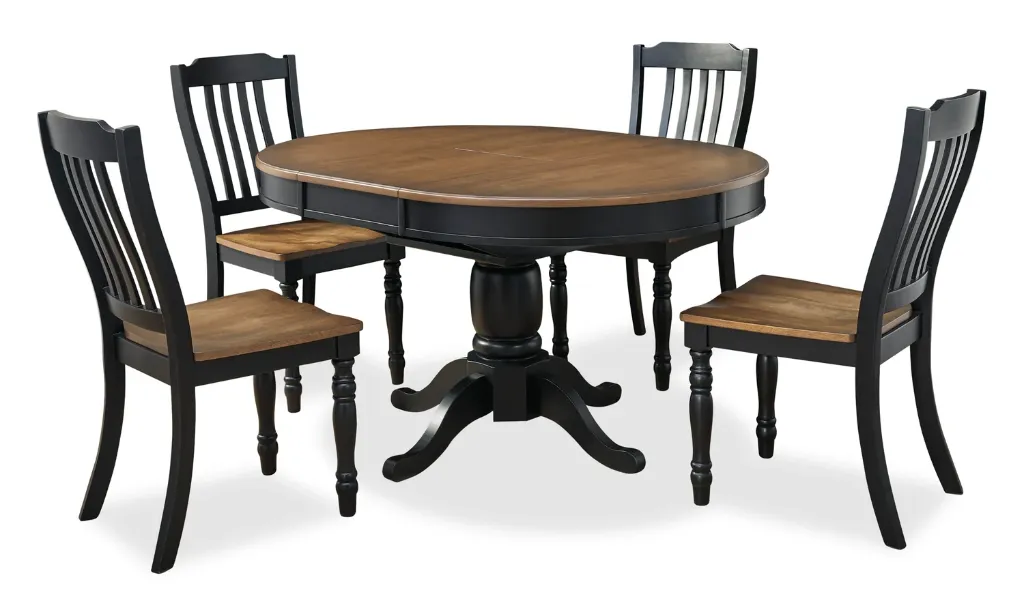 [PCD619] Clorazi Oval Butterfly Extendable Dining Set with 4 Chairs