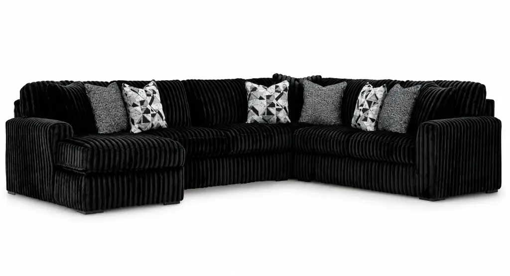 [98103S2] Midnight-Madness Sectional LHF CHAISE & RHF SOFA (2-Piece Sectional Sofa with Chaise, Onyx)