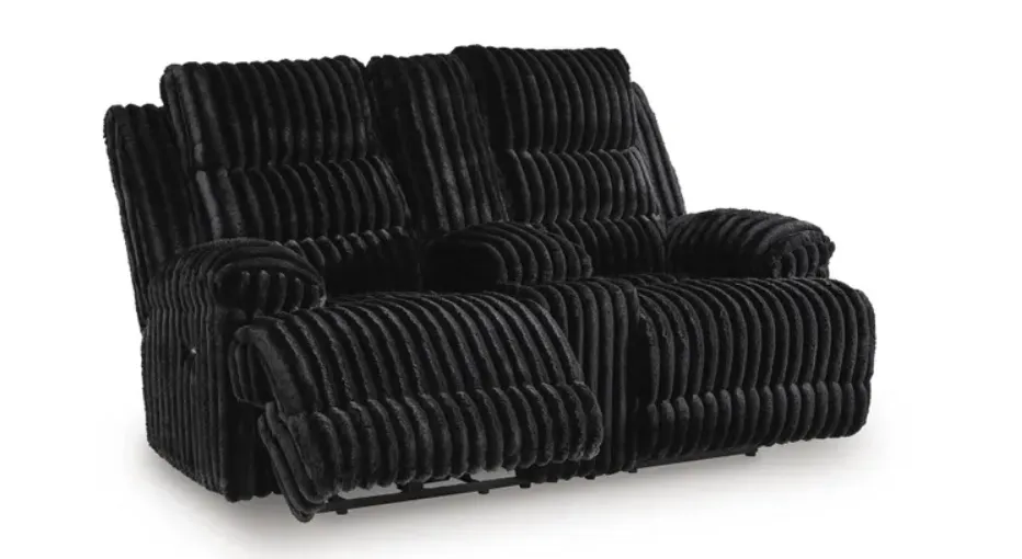 Rhines Falls Dbl Rec Pwr Loveseat w/Console (Onyx)