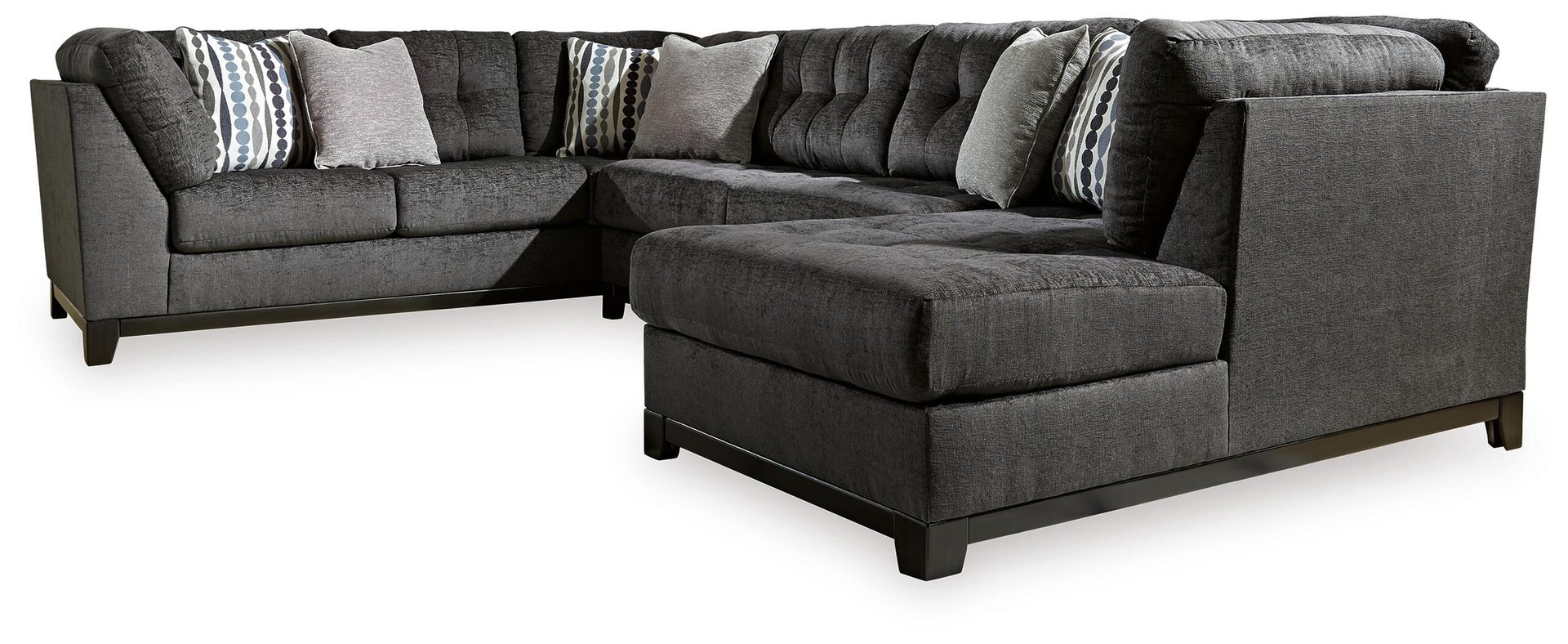 Reidshire Steel Gray 3-Piece Sectional with Chaise 6