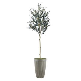 Faux Olive Tree in Neptune Planter, Beige, 6.5ft
