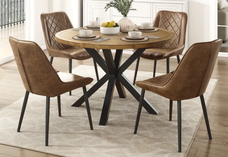 [6063-47RD*5BRS] Harper 5 pc Dining Set