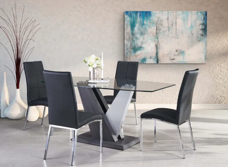 [7383-63/738S3-BK/738S3-WT] Baxter 5-Piece Dining Set