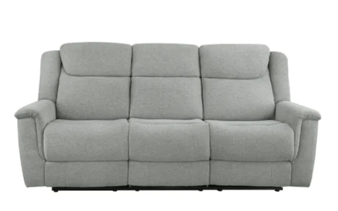 Modern Grey Plush Fabric Reclining Sofa