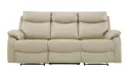 Porto Stone Beige Leather Reclining Sofa