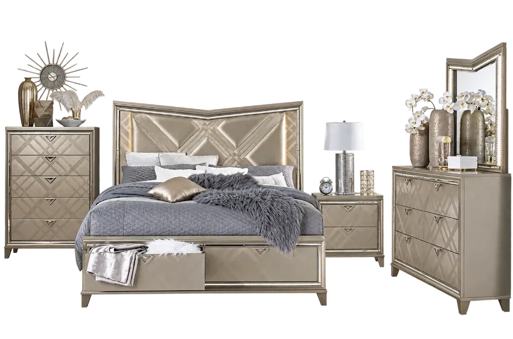 [1522] Bijou Champagne Bedroom Collection