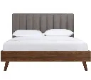 Haven Walnut Upholstered Platform Bed