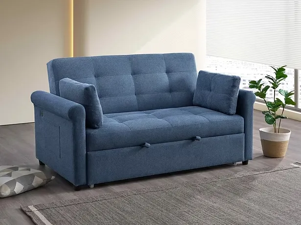 [IF-9048] Slate Blue Sofa Bed