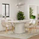 Oakwood Sand Faux Leather Dining Set