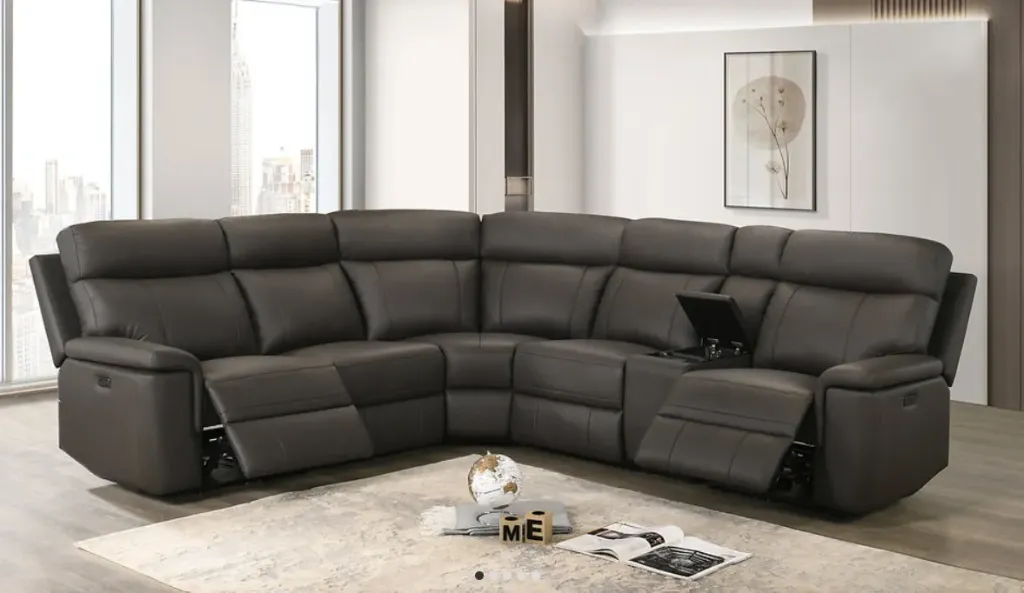 Chocolate Brown 6-Piece Power Reclining Sectional