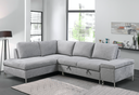 Sleeper Sectional in Grey Fabric (LHF)