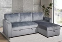 Reversible Chaise Sleeper Sectional in Grey Fabric