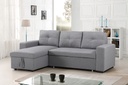 Reversible Chaise Sofabed Sectional in Grey Fabric