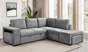 Sleeper Sectional in Grey Fabric (RHF)