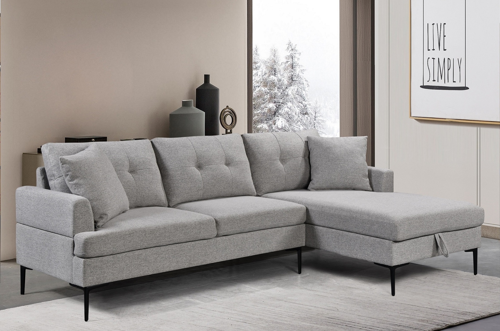 Camden Grey Fabric Sectional 5