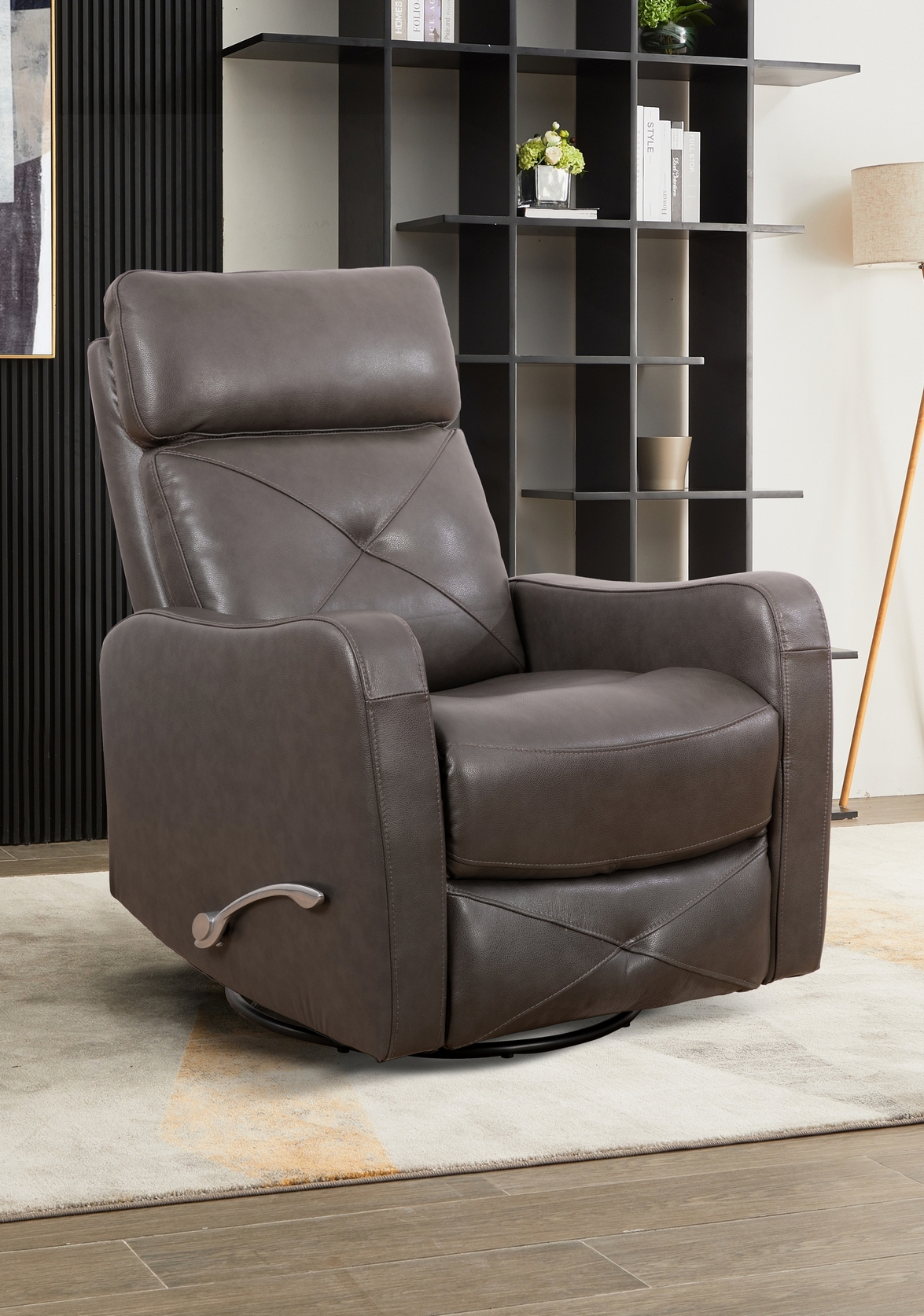 Bennett Tufted Leather Recliner 2