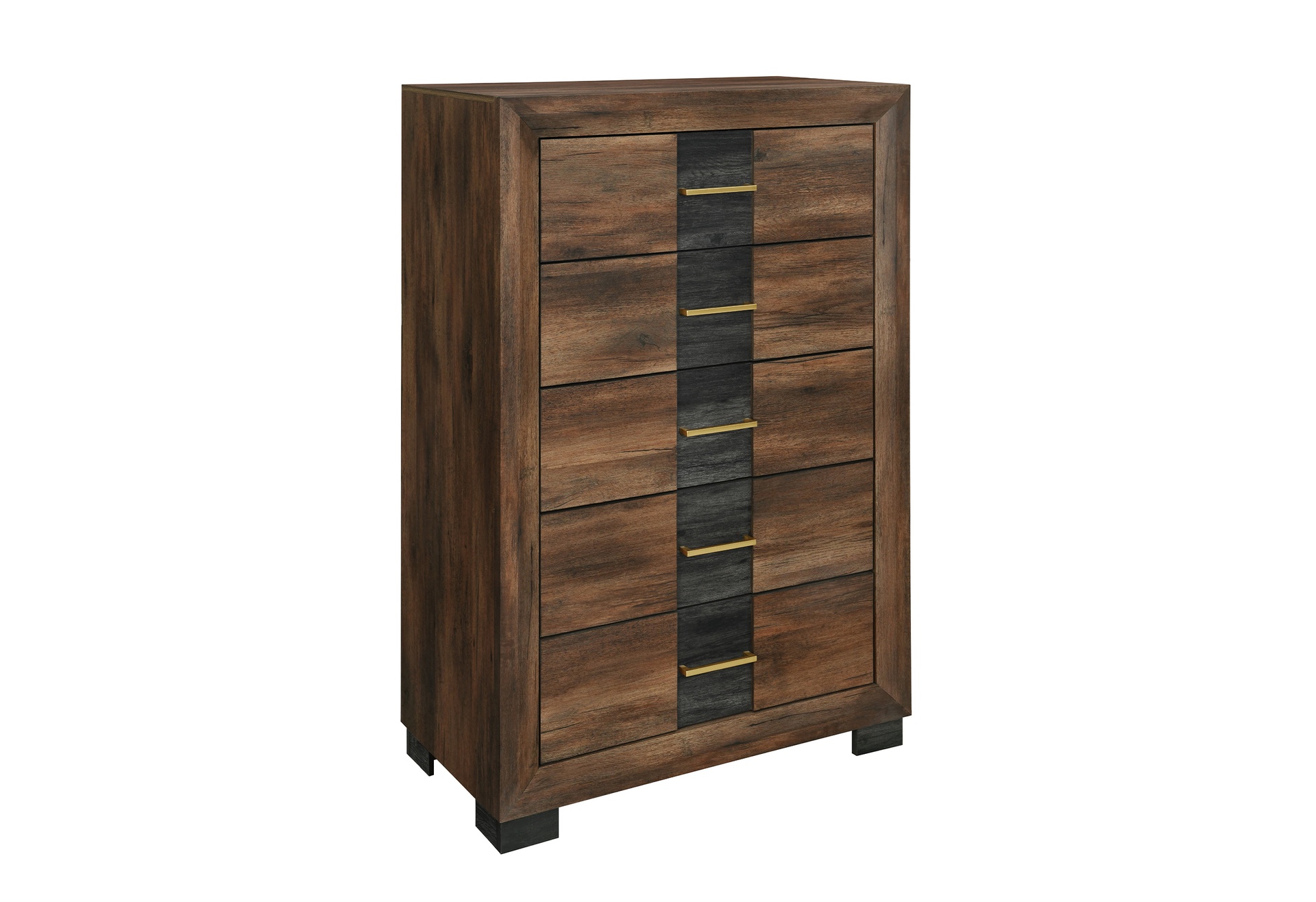 Optimus Two-Tone Walnut 5-Drawer Chest 3