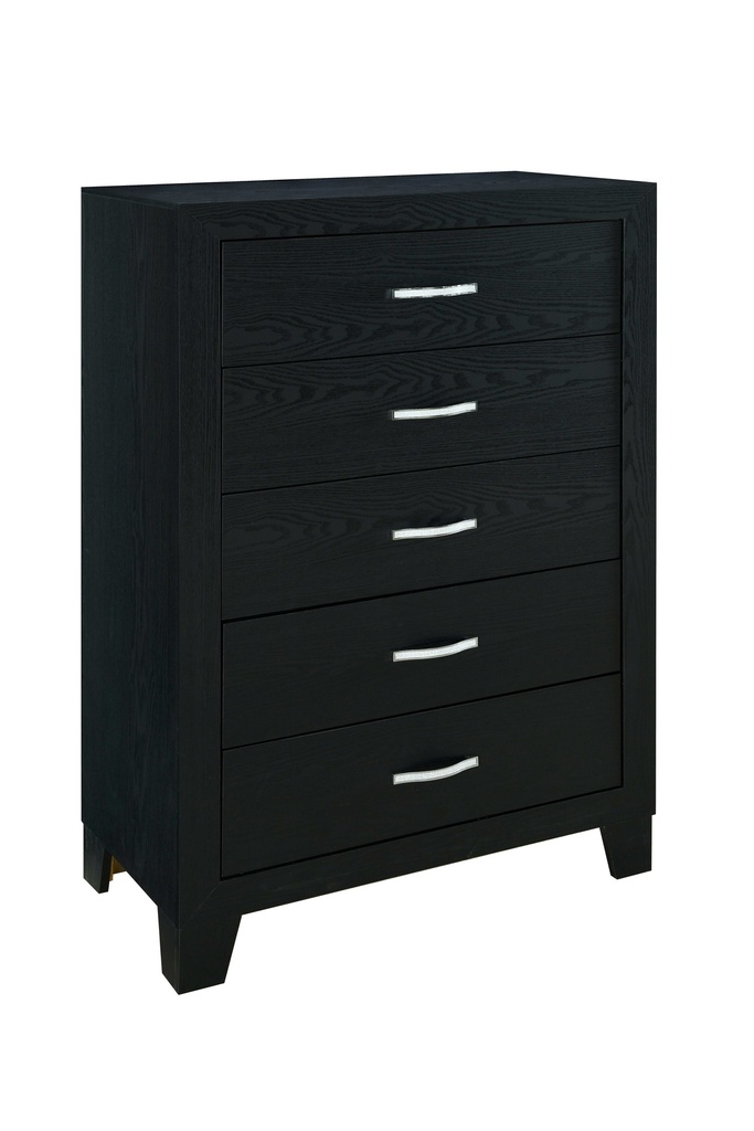 Reid Black 5-Drawer Chest