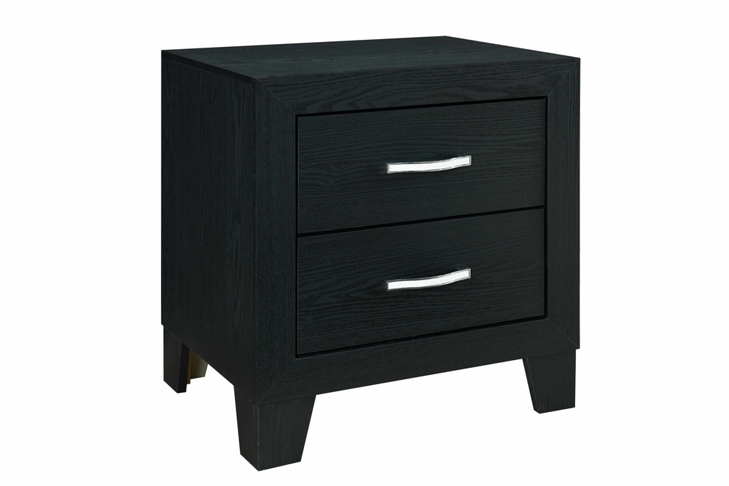 [REID-NS] Reid-Black Night Stand Nightstand