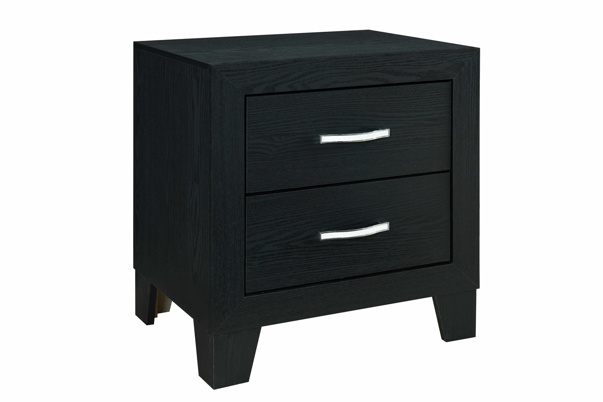 Reid Black 2-Drawer Nightstand 3