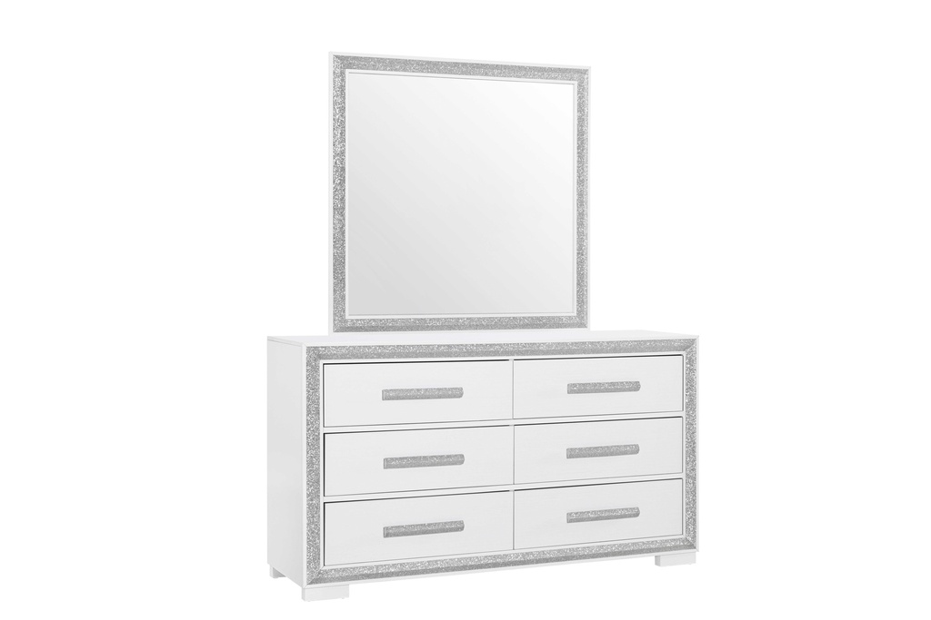 [ANDROS-DM] Andros-Silver Dresser & Mirror