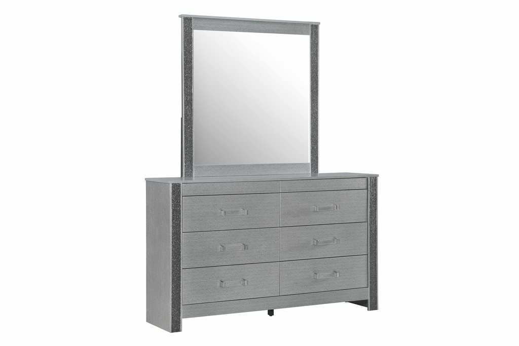 [LOGAN-DM] Logan-Silver Dresser & Mirror