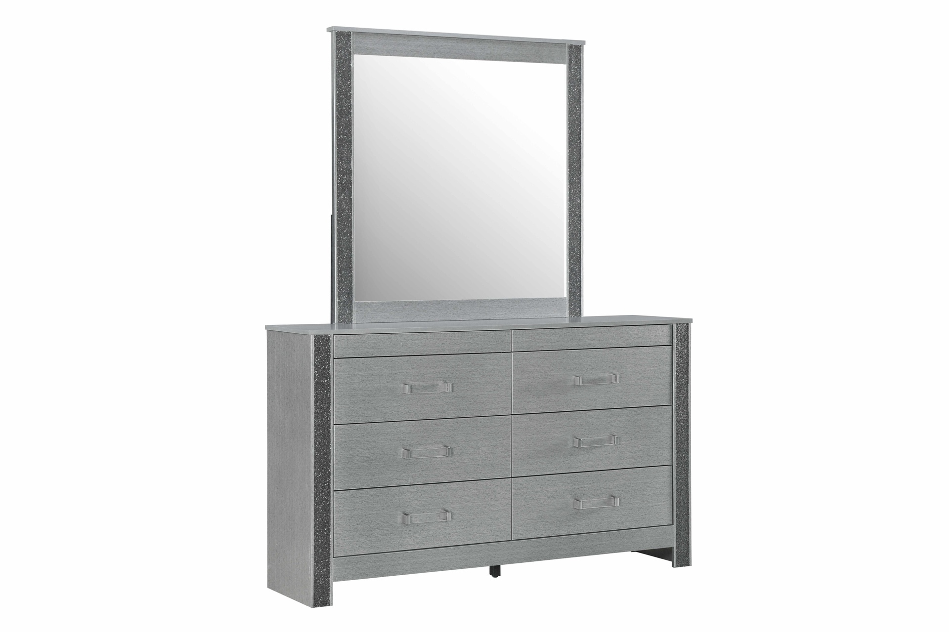 Logan Silver Dresser and Mirror with Hidden Jewelry Drawers 3