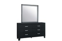 Reid Black 6-Drawer Dresser and Mirror