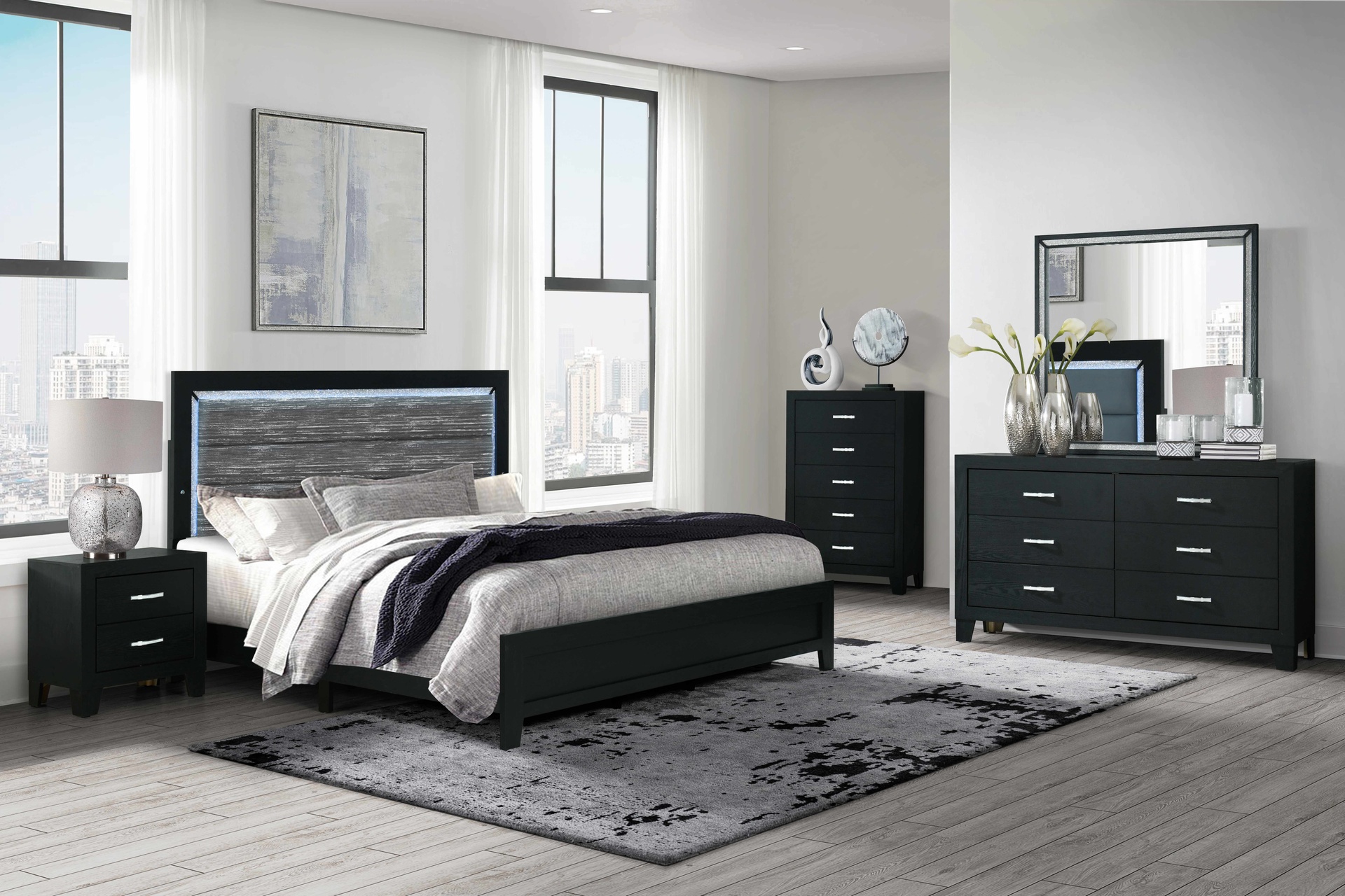 Reid Black 8-Piece Bedroom Set 3