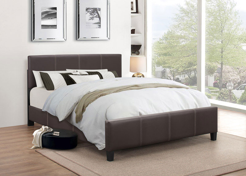 Thackeray Espresso Leather Panel Bed