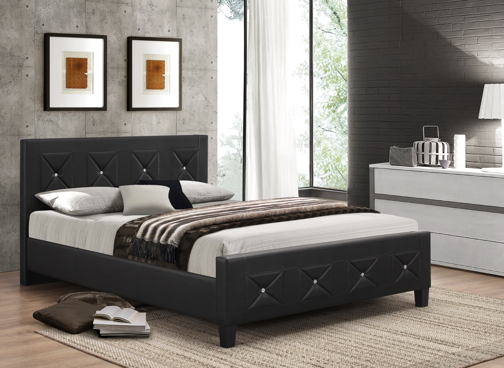 Winthrop Crystal Diamond-Tufted Bed