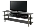 Black Glass Chrome Leg TV Stand