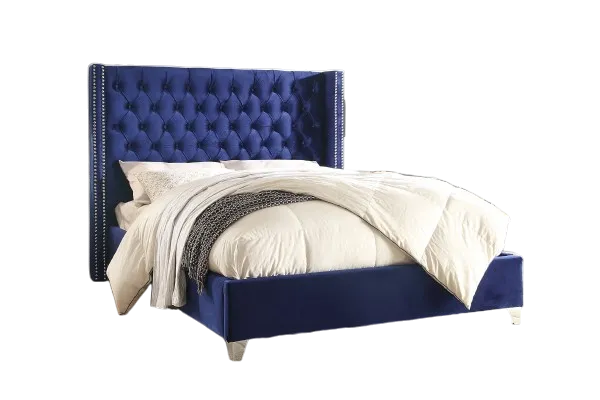 Dunmore Royal Blue Velvet Tufted Bed