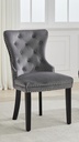 Nailhead Tufted Dining Chair (Grey Velvet)