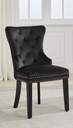 Nailhead Tufted Dining Chair (Black Velvet)